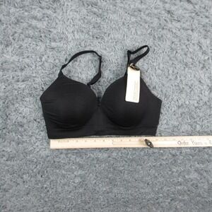 Truekind T-Shirt Bra Womens M Black Wireless Molded Seamless Front Closure NWT